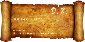 Duffek Kitti névjegykártya