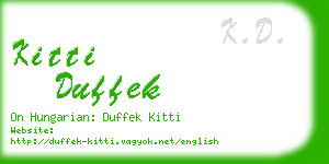 kitti duffek business card
